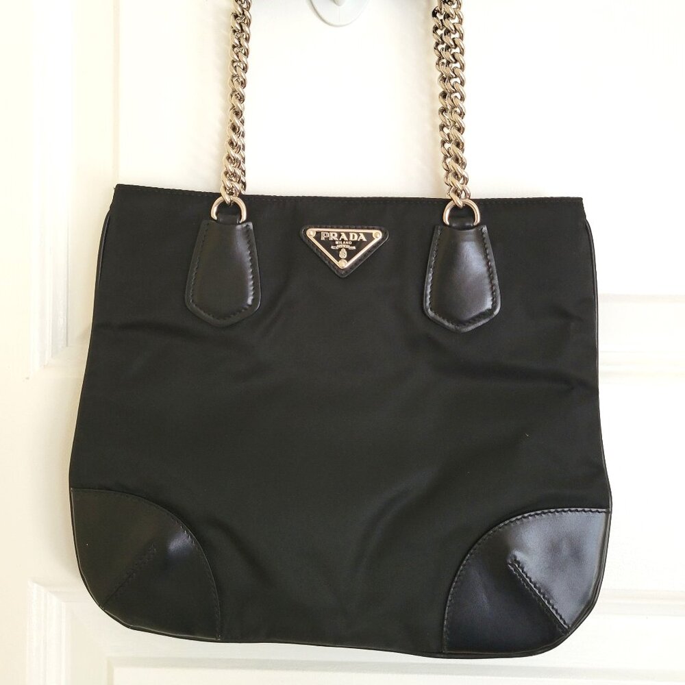 *SOLD* Prada Black Shoulder Bag with Gold Chain